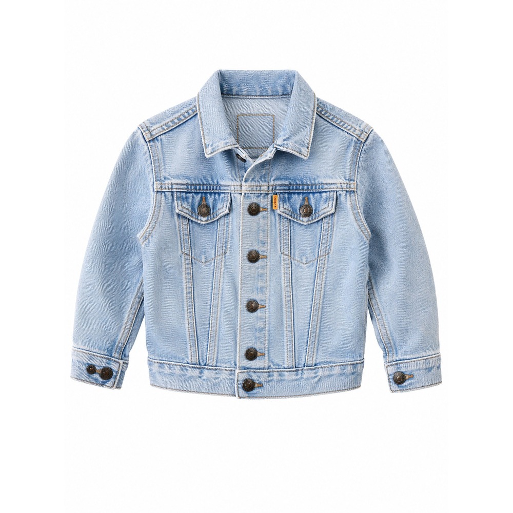 Vintage 80s Levis Orange Tab Kids Denim Trucker Jacket Size 7 USA Made‎ Unisex